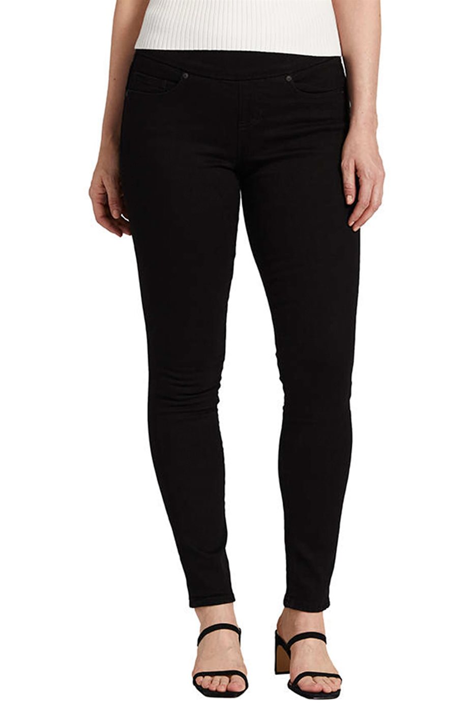 Black Pull-Up Skinny Jeans Nora